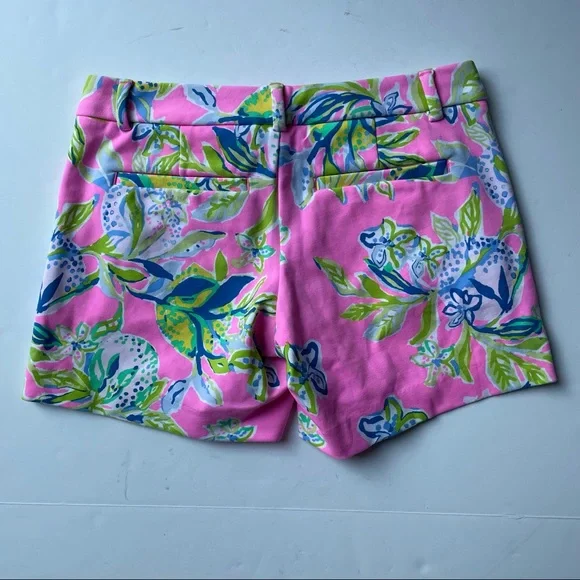 Lilly Pulitzer Callahan Knit Short 5” Casual Stretch Multicolor Pink Size 00 - Picture 2 of 8